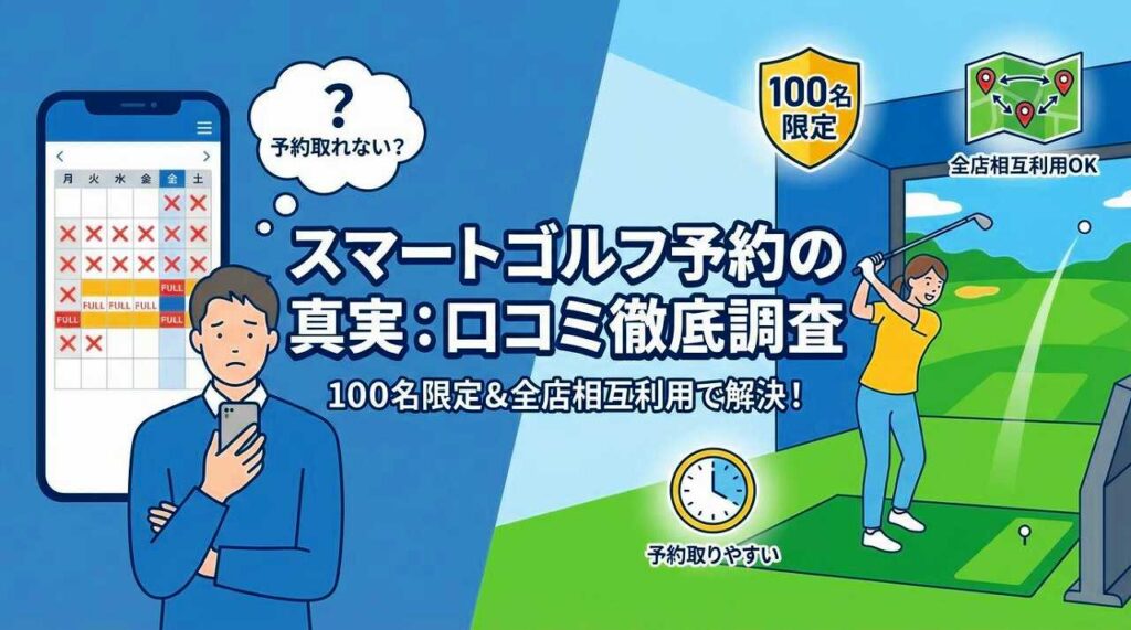 SMART GOLFは本当に予約取れないの？口コミから徹底検証